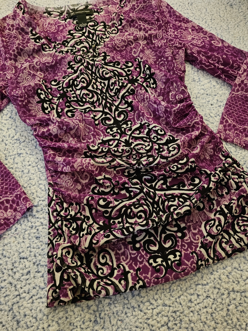 INC International Concepts Purple Patterned Top - Picture 3 of 7